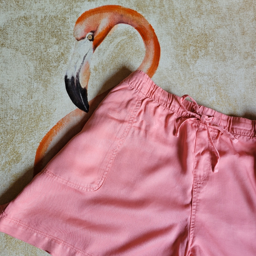 NWT Gap Drawstring Pull On Lyocell Shorts Coral Salmon XXL Summer
